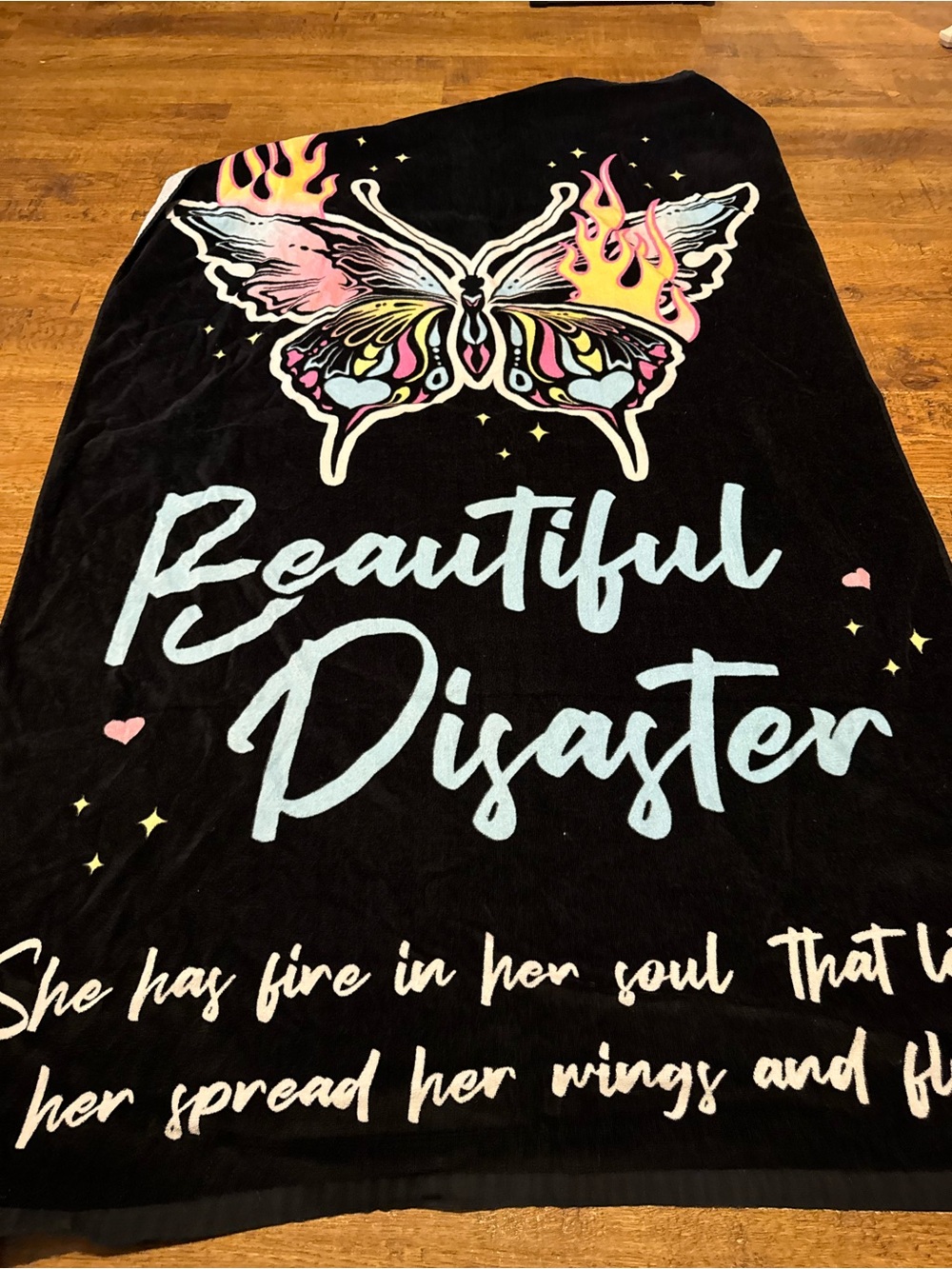 Beautiful Disaster Butterfly oversized beach towel fight club